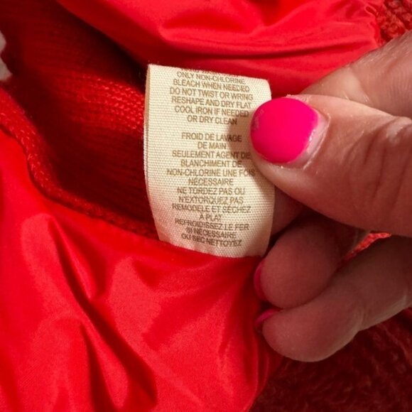 Free People knit puffer vest red maroon hooded - Picture 4 of 7